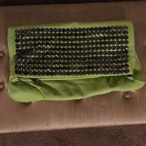 Gunmetal bling | Green Clutch